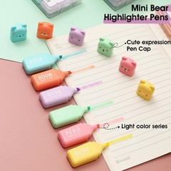 Fuutreo Cute Mini Bear Highlighter Pens Kawaii Highlighter Set End Of Year Gift