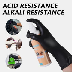 Disposable Nitrile Exam Gloves, 5 Mil Black, Powder-Free Heavy Duty Clean Glove