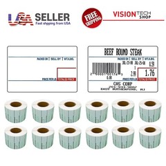 CAS LST-8010 Label, 58 x 40 mm(2.283″ x 1.575″), UPC, 700 Per Roll, 12 Rolls/Box