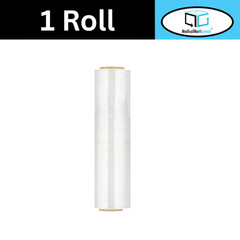 1 Roll 18″ x 1500′ 80 Ga Cast Narrow Banding Hand Stretch Wrap Film Dark White