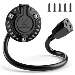 15A 125V AC Port Plug 12AWG RV Shore Power Inlet Socket with 18” Extension Cord