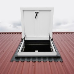 Roof Hatch, Roof Security Door, Roof Access Hatch 19.7in L X 19.7in White