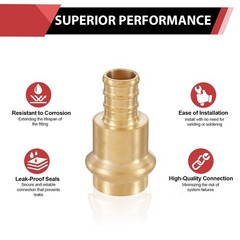 (Pack of 5) EFIELD 1/2 inch Press X 1/2 inch PEX Crimp Coupling Brass Adapters F