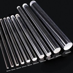 Clear Acrylic Plexiglass Perspex Φ 2mm-100m Round Rod Solid Bar 100mm-500mm Long