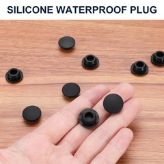 uxcell 10pcs Hole Plug 1/2 Inch (12mm) Button Plugs Fit for 9mm Hole, Black