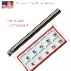 C12M-SCLCR06 12mm CNC Lathe Tungsten Turning Tool Holder Boring Bar + CCGT060204