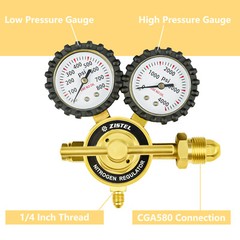Nitrogen Regulator, 0-800 PSI, 0-4000PSI Output Pressure,CGA580 Inlet Connection