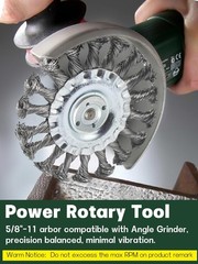 4in Crimped Wire Wheel Brush 5/8-11 Angle Grinder Rust Removal