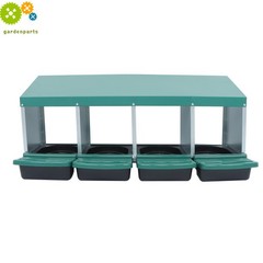 4 Hole Green Chicken Nesting Box Hen Laying Nest Box Coop Rollout Egg Collection