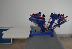 4 Color 1 Station Screen Printing Machine Micro-adjust Press Printer ROTARY