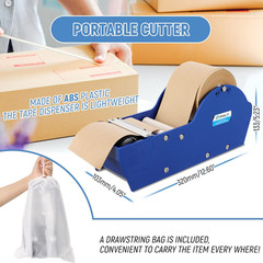 Water-Activated Tape Dispenser, Manual Kraft Gum Tape Dispenser, Width Adjustabl