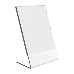 Dazzling Displays Clear Acrylic Slanted Sign Holder 8.5 x 11 – clear