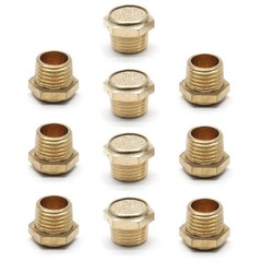 10Pcs Brass Sintered Bronze Breather Vent Flat Pneumatic Muffler Filter 1/8″ NPT