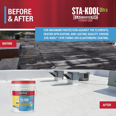 Gardner Gibson Sta Kool 15 Year Turbo Dri Roof Coating White 5 Gal RV Acrylic