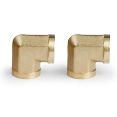 U.S. Solid 90 Degree Elbow Brass Fitting NPT 1/4″ Female x 1/4″ Female, 2pcs
