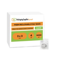 10000 Clear Zip Lock Bags Reclosable 3″ x 3″ 4 Mil Top Seal Small Polybags 3×3″
