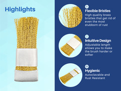 Dental Batch Bur Cleaning Brass Wire Brush Bristles Set of 3 ARTMAN