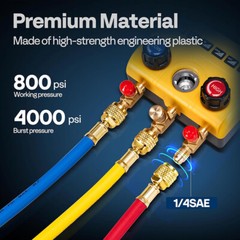 Digital HVAC Manifold Gauge Set Refrigeration AC Gauges for R1234yf R134a R410a