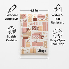 Christmas Gift Poly Bubble Mailers 6.5×10 Self-Seal Padded Envelopes | Villago