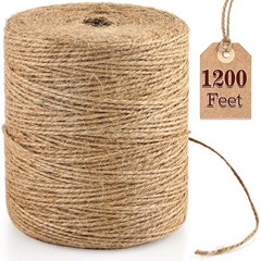 XSEINO 1200 Feet Natural Jute Twine Strong Garden Rope 1200 FT, Brown