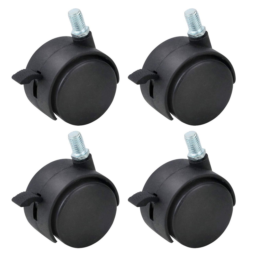 4 Pcs 2 Inch Swivel Stem Caster Wheels Replacement Casters with Locking Brake