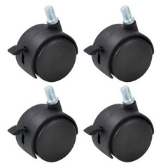 4 Pcs 2 Inch Swivel Stem Caster Wheels Replacement Casters with Locking Brake