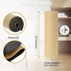 Sponge Neoprene with Adhesive Foam Rubber Sheet 1/8” Thick X 12” Wide X 54” Long