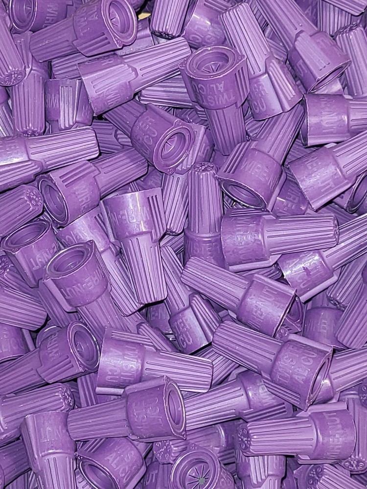 8pcs Ideal Twisters Al/Cu Wing Nut Wire Connectors Aluminum to Copper 65 Purple