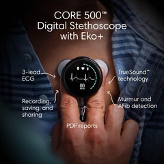 Eko CORE 500™ Digital Stethoscope — 40x Amplification, Active Noise Cancellat…