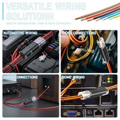 100pcs Double Wire Plug Connectors with Locking Buckle, Quick-Clip Fasteners for