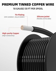 High-Quality 18 AWG Silicone Wire – 180ft Total, Tinned Copper for All Projects