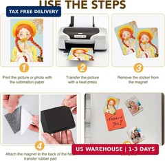 40 Pack Sublimation Magnet Blanks Set,Personalized Sublimation Refrigerator Magn