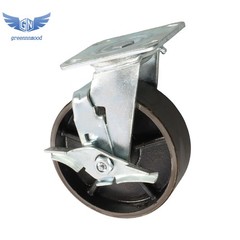 4PCS 6″ Heavy Duty Casters Cast Iron Wheels,Load Capacity 1300LBS with Brake