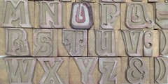34 Pieces A To Z Letterpress Wood/Wooden Hand-Carved Matrices for Type English