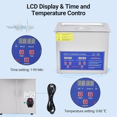 3.2L Digital Ultrasonic Cleaner with Heater，40kHz & 120W Cleaning System Timer