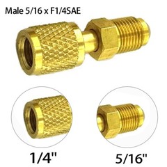 Easy to Install Brass Adapter for R32 R410a AC Systems Male 5/16 x F1/4 SAE