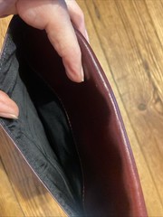 Bosca Soft Leather Pad Cover Dark Brown Vintage Envelope Closure No Strap