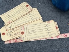 vintage deadstock inventory store label tags office antique numbered lot 50