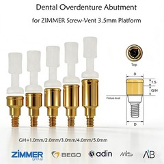 Zest Implant Locator Abutment for Zimmer Screw-Vent 3.5/4.5 Platform 1-5.0mm GH