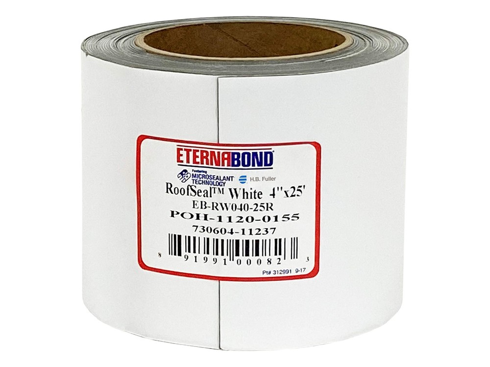 EternaBond RoofSeal White 4″ x25′ MicroSealant UV Stable RV Roof Seal Repair