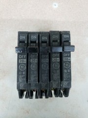 LOT OF 5 GE Thin Series Circuit Breaker 1-Pole 20-Amp THQP120