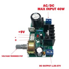 1x LM317 Adjustable Voltage Linear Regulator Step Down Module AC/DC to 5/12/ 24V