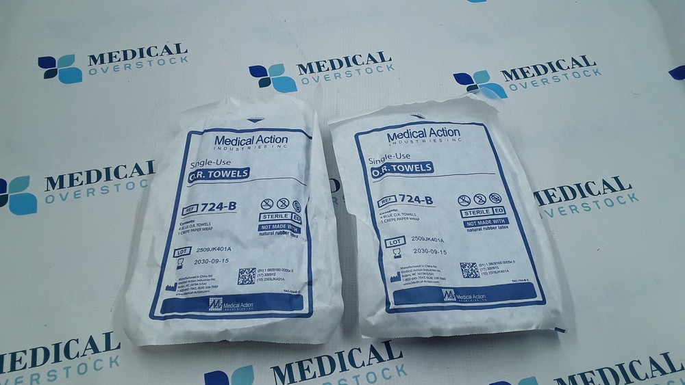 Medical Action Single Use O.R. Towels REF 724-B EXP 2030 Lot of 2