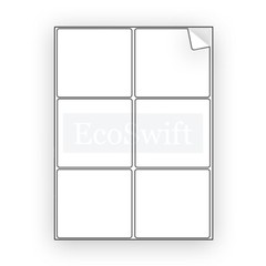 (150) 4 x 3 1/3 EcoSwift Laser/Ink Address Shipping Adhesive Labels 6 per sheet