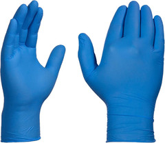Blue Nitrile Disposable Industrial-Grade Gloves, 3 Mil, Latex & Powder-Free, Foo