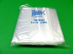 6 x 10 Reloc Zippit Bags Clear 2mil Poly Bags Reclosable Zip Seal Lock 200 Bags