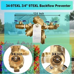 34-975XL2 3/4″ Reduced Pressure Zone Backflow Preventer Valve NEW