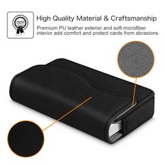 Business Card Holder Name Card Wallet Case Organizer with Magnetic Closure-Black