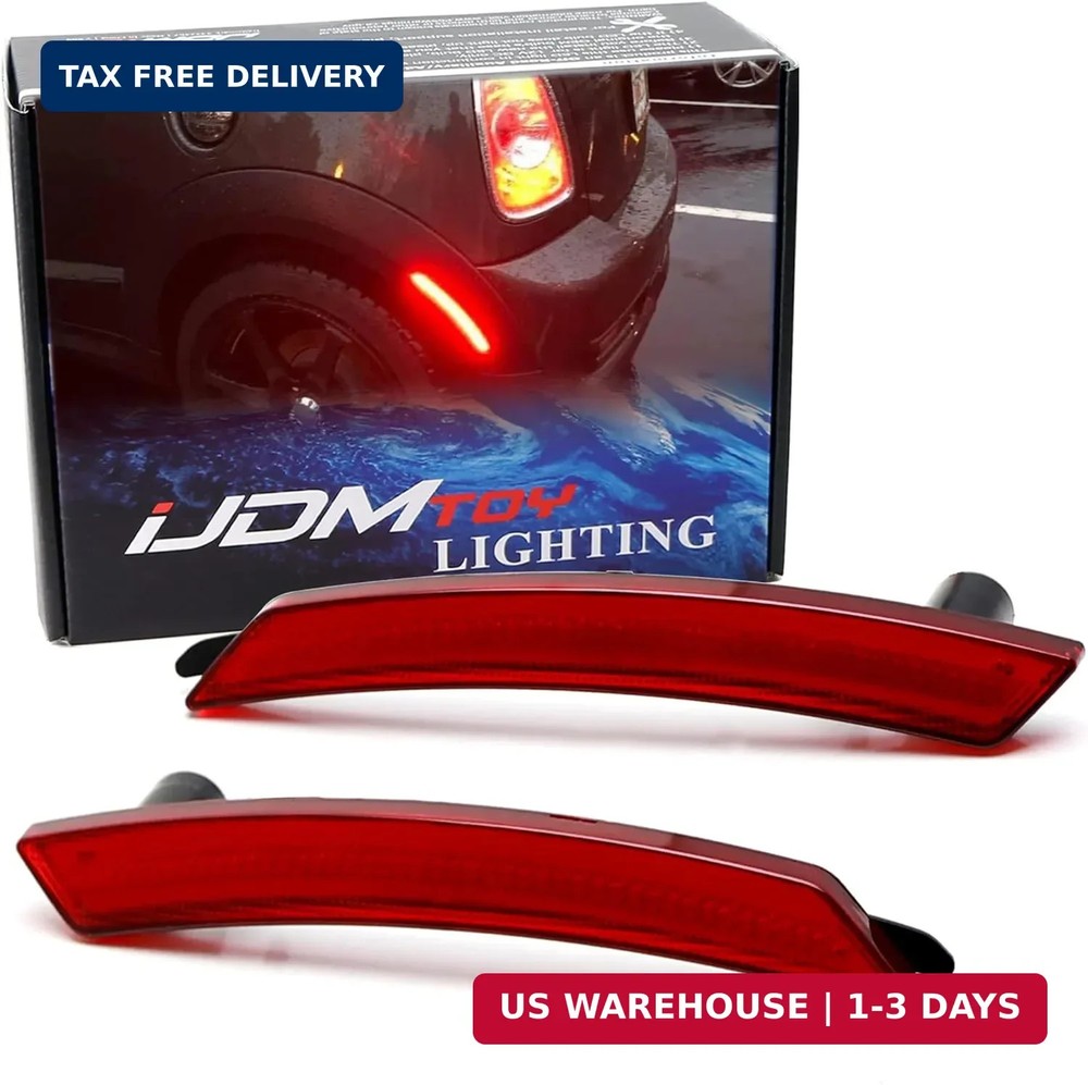 iJDMTOY OE-Spec Red Lens Full LED Rear Side Marker Light Assemblies Compatible W