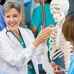 Portable Life Size Skeleton Model with Rolling Bracket